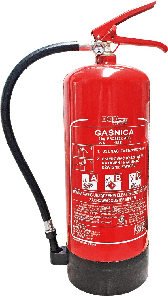 Gaśnica Proszkowa 6 KG BOXMET TRADE czerwona