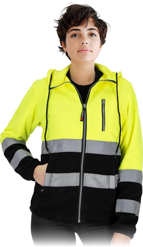 Bluza Ochronna z Polaru REIS żółto-czarna
