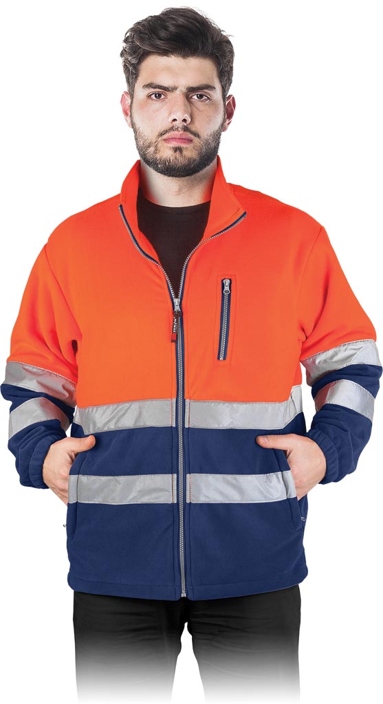 Bluza Ochronna z Polaru REIS pomarańczowo-granatowa