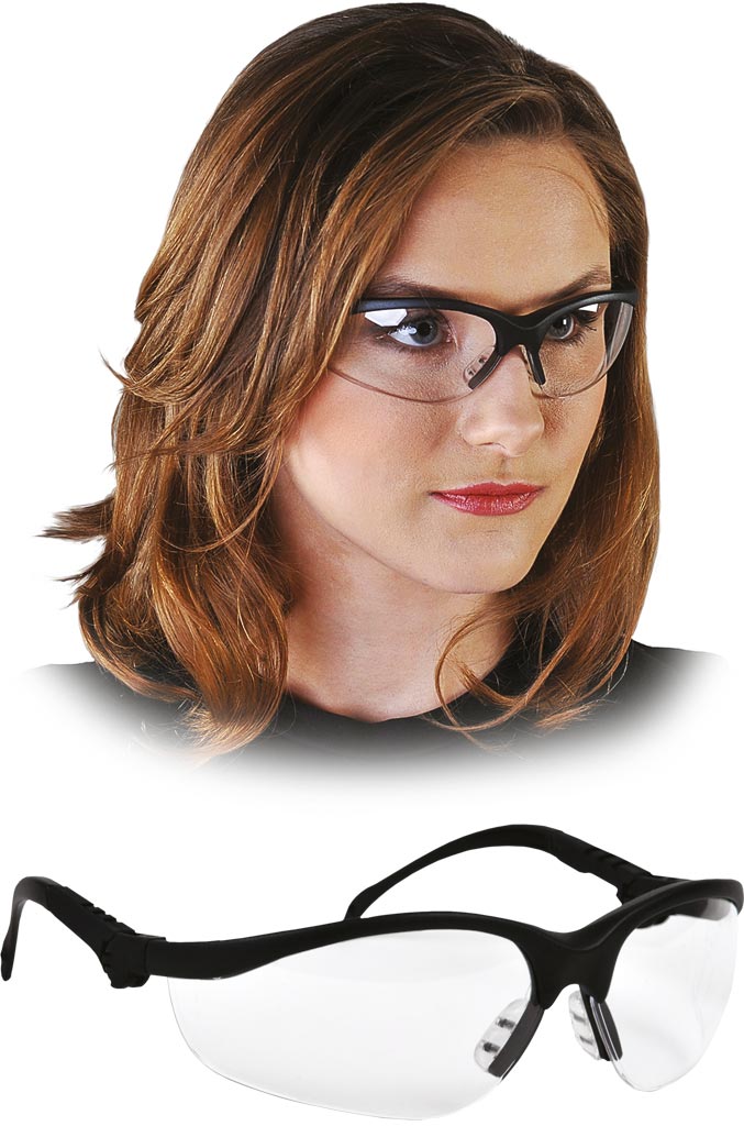 Okulary Ochronne MCR transparentno-czarny, powiększenie +2.0d