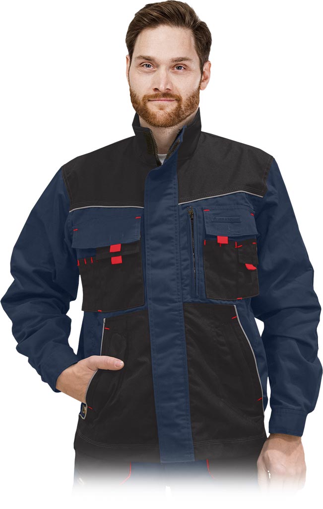 Bluza Ochronna L.HOLLMAN granatowo-czarno-czerwona