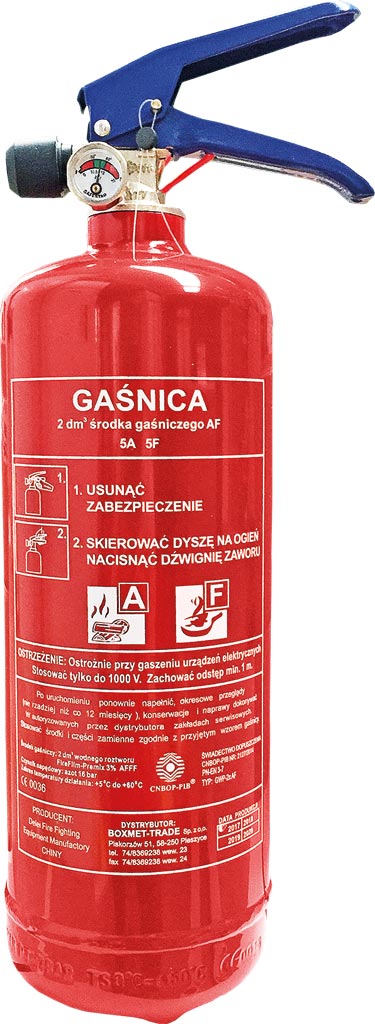 Gaśnica Pianowa, Gastronomiczna 2 KG BOXMET LTD. czerwona