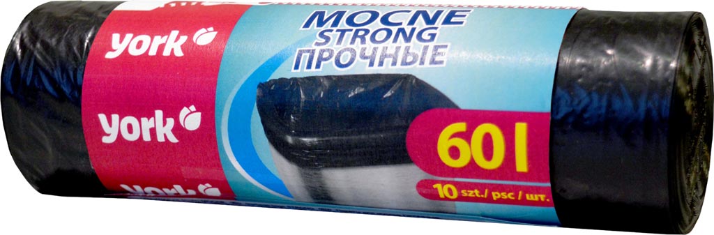 Worki na Śmieci Mocne 60L / 10 SZT YORK czarny