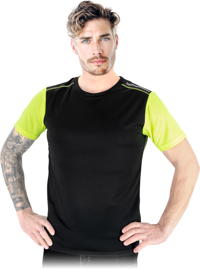T-shirt REIS czarno-żółty
