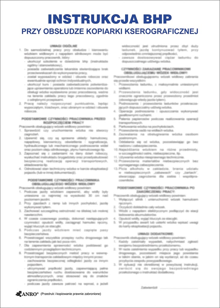 ZNAK Bezpieczeństwa ANRO