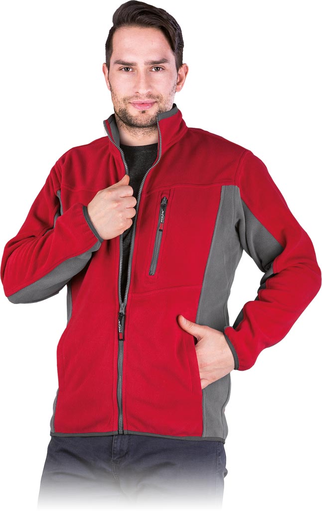 Bluza z Polaru Ochronna REIS czerwono-szara