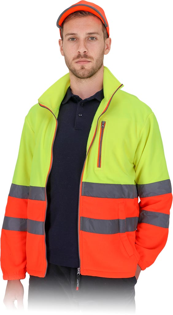 Bluza Ochronna z Polaru REIS żółto-pomarańczowa