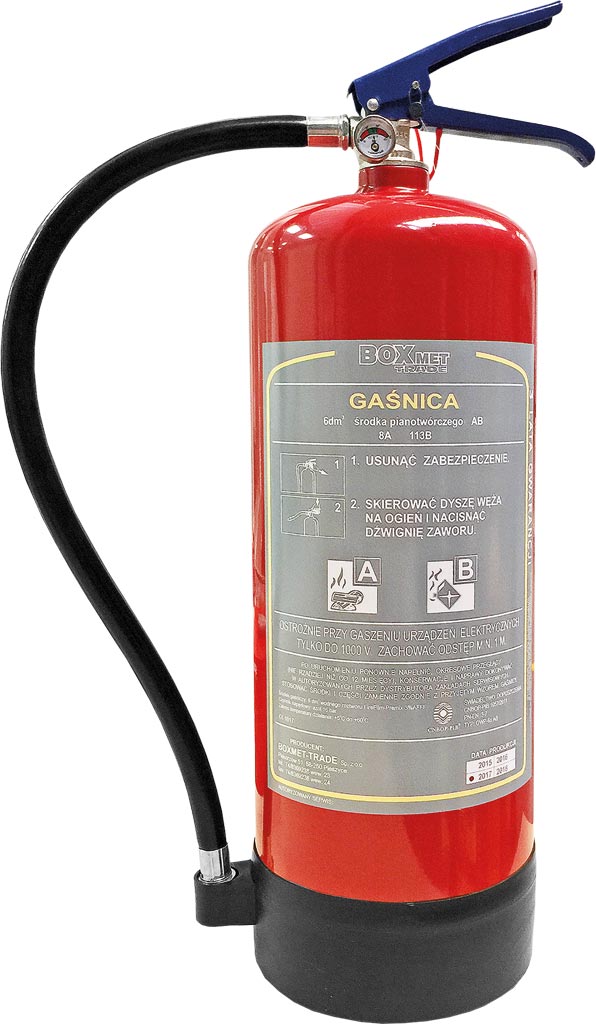 Gaśnica Pianowa 6 KG BOXMET TRADE czerwona