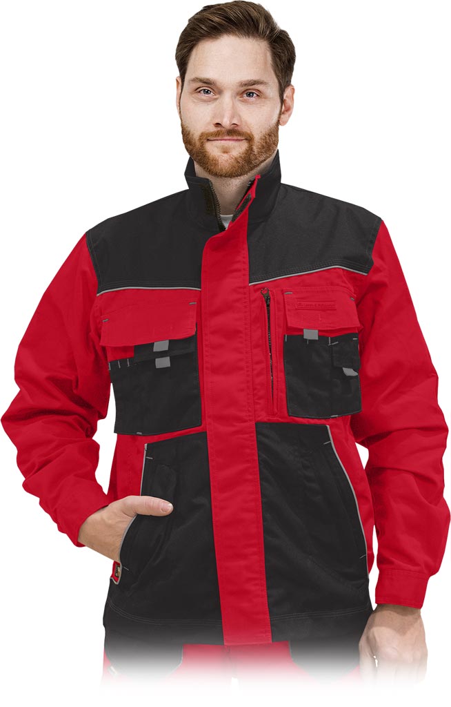 Bluza Ochronna L.HOLLMAN czerwono-czarno-szara
