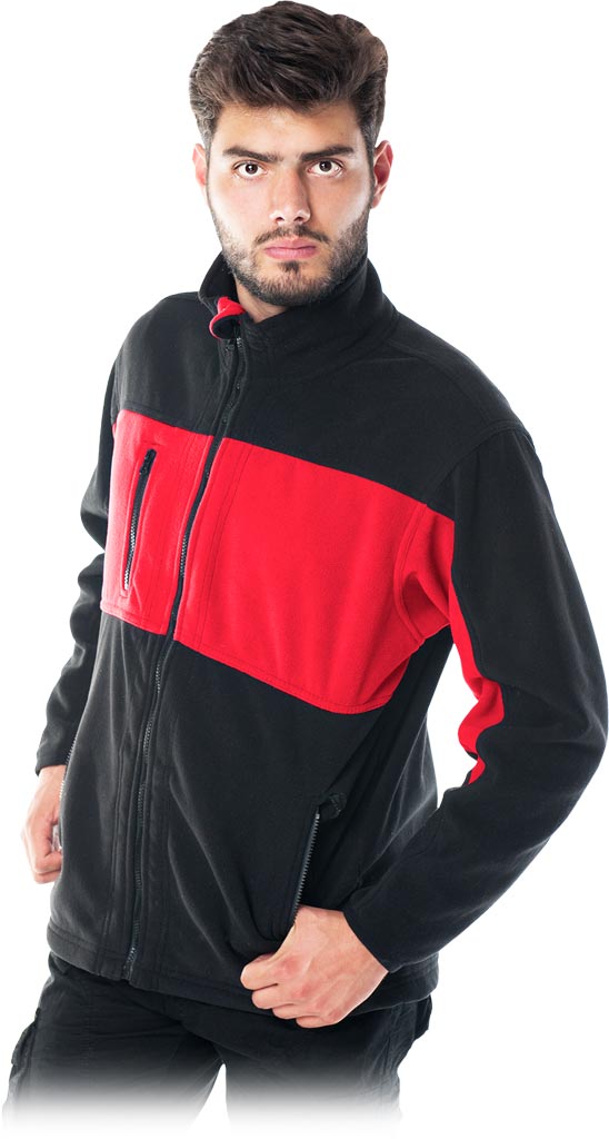Bluza Ochronna z Polaru REIS czerwono-czarna
