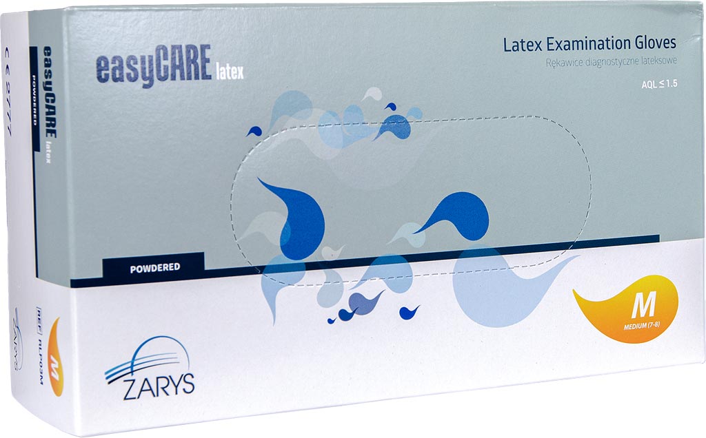 Rękawice Lateksowe 8% VAT ZARYS kremowe