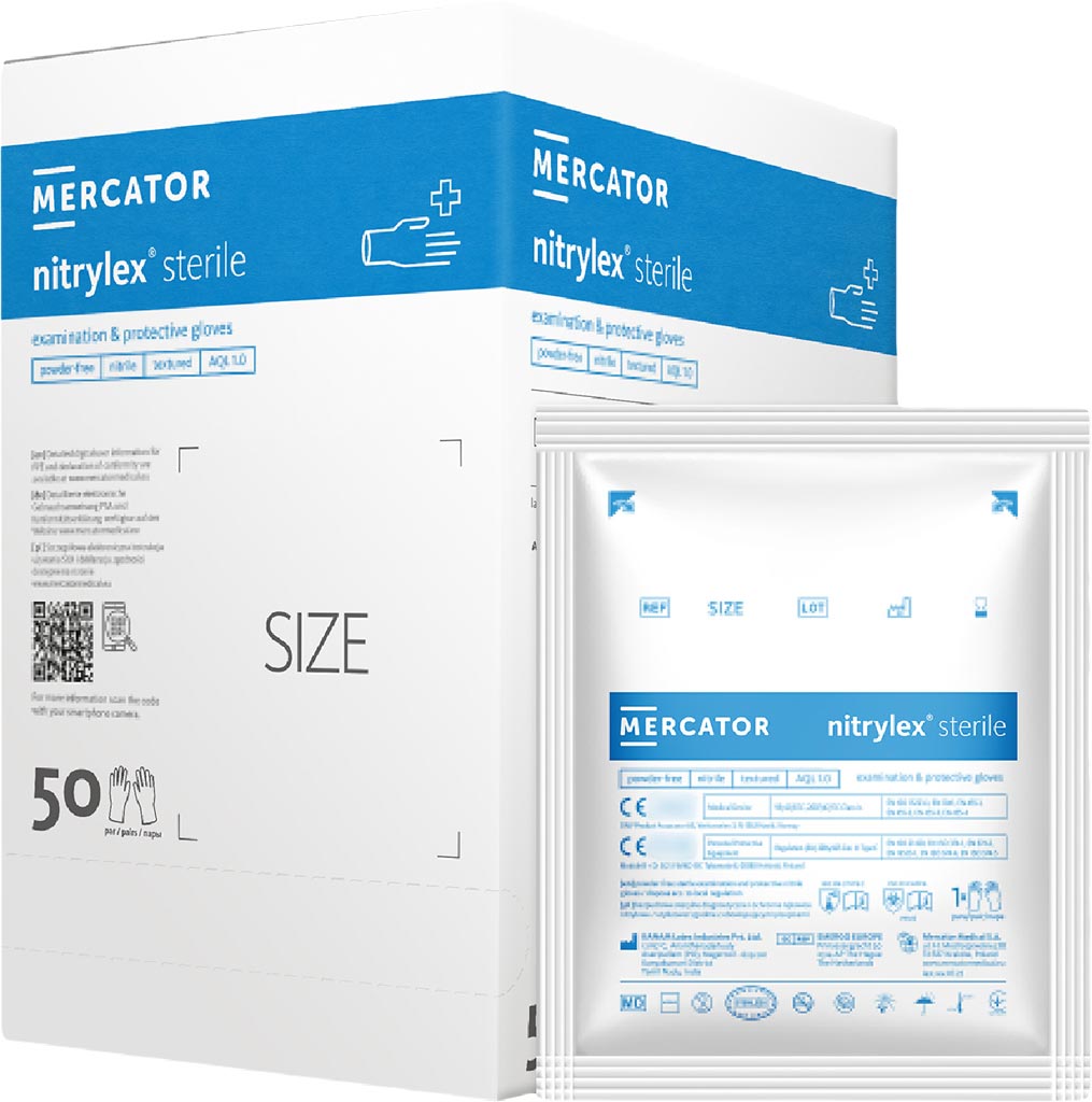 Rękawice Nitrylowe 8% VAT MERCATOR MEDICAL niebieskie