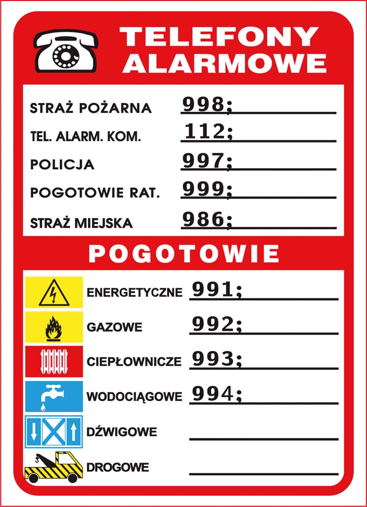 ZNAK Bezpieczeństwa ANRO