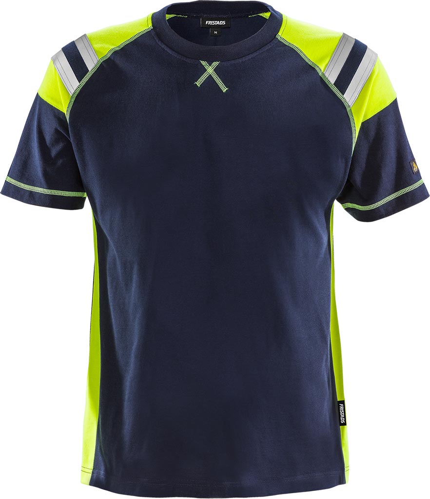 T-shirt Ochronny FRISTADS granatowo-żółty