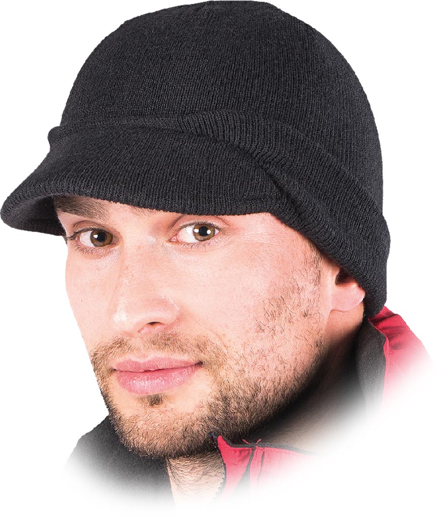 CZAPKA OCIEPLANA OCHRONNA Z DASZKIEM