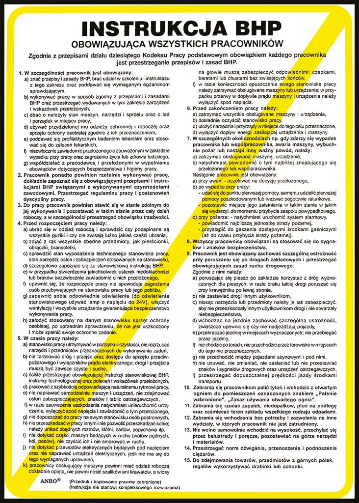 ZNAK Bezpieczeństwa ANRO
