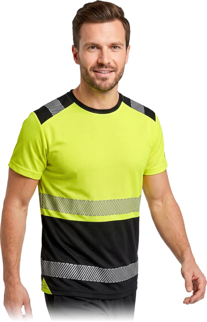 T-shirt Ochronny REIS żółto-czarny