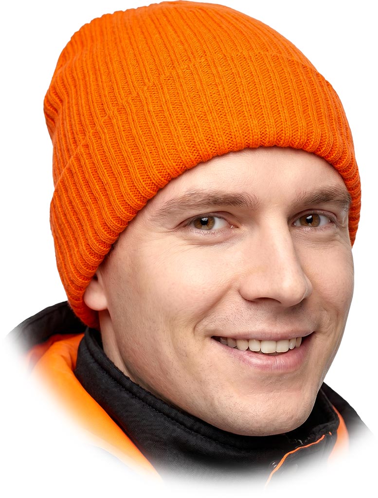 Czapka Ochronna Ocieplana REIS pomarańczowa