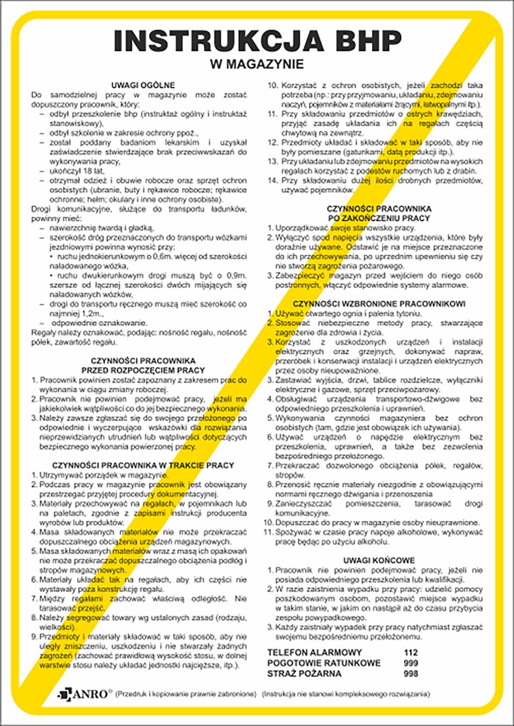 ZNAK Bezpieczeństwa ANRO