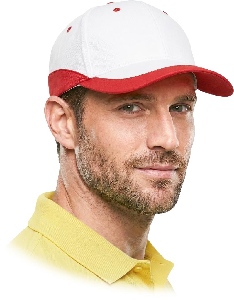 Czapka Ochronna REIS biało-czerwona