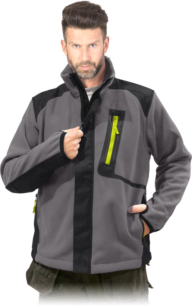 Bluza Ochronna z Polaru REIS stalowo-czarno-żółta