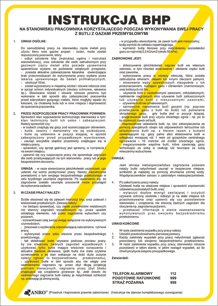 ZNAK Bezpieczeństwa ANRO