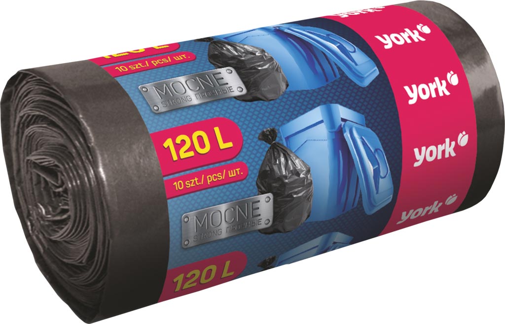 Worki na Śmieci Mocne 120L / 10 SZT YORK czarny