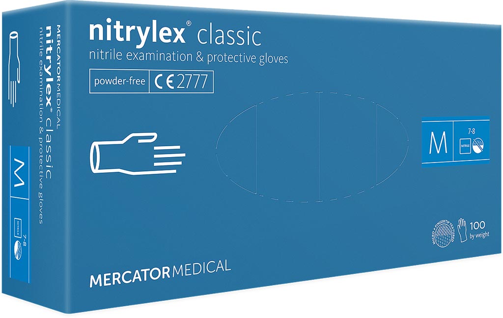 Rękawice Nitrylowe 8% VAT MERCATOR MEDICAL niebieskie