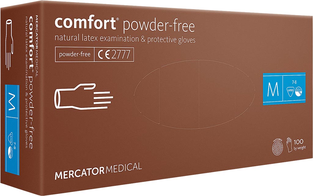 Rękawice Lateksowe 8% VAT MERCATOR MEDICAL kremowe