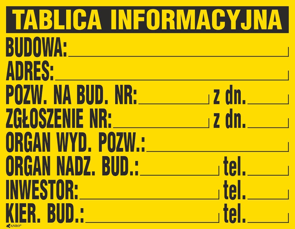 ZNAK Bezpieczeństwa ANRO