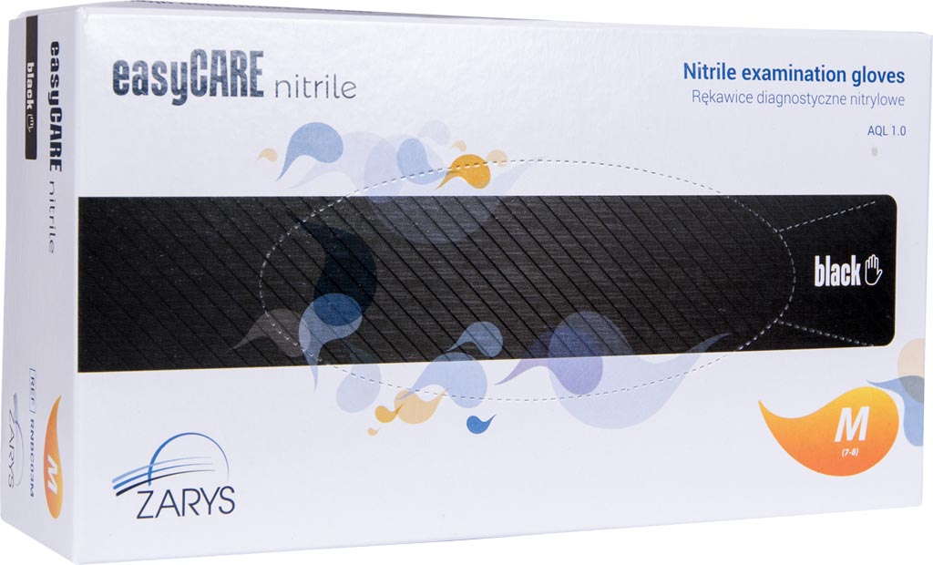 Rękawice Nitrylowe 8% VAT ZARYS czarne