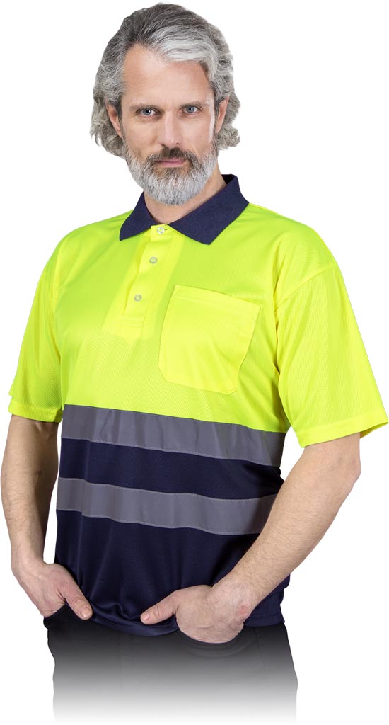 Koszulka POLO Ochronna REIS żółto-granatowa