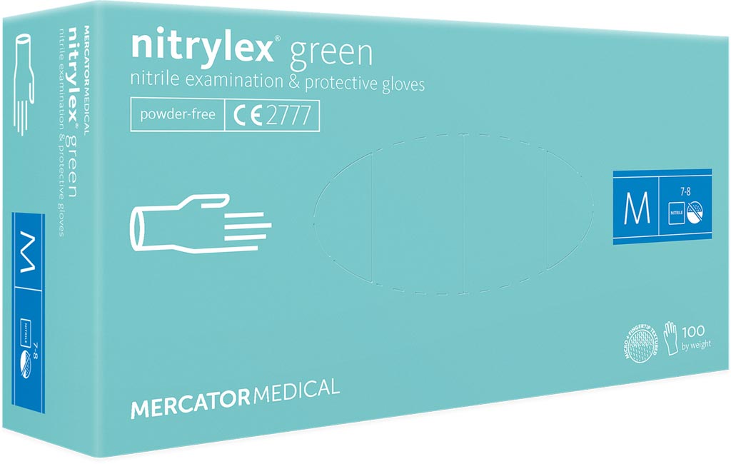 Rękawice Nitrylowe 8% VAT MERCATOR MEDICAL miętowe