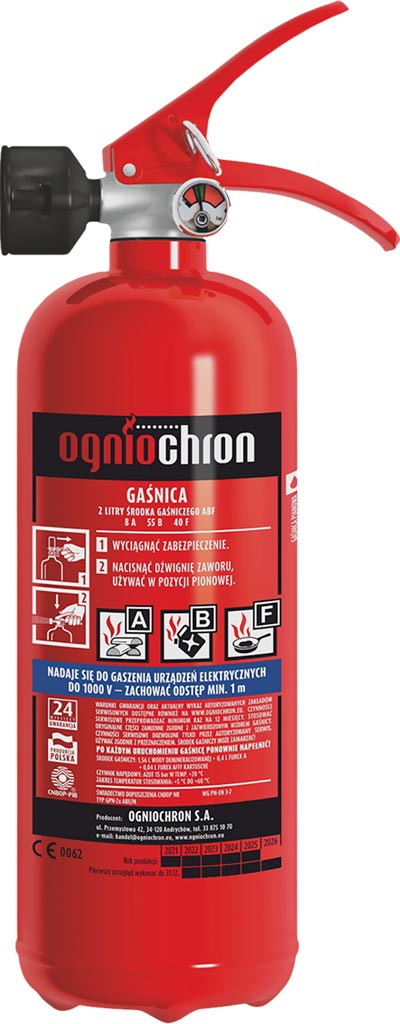 Gaśnica Pianowa, Gastronomiczna 2 KG OGNIOCHRON czerwona