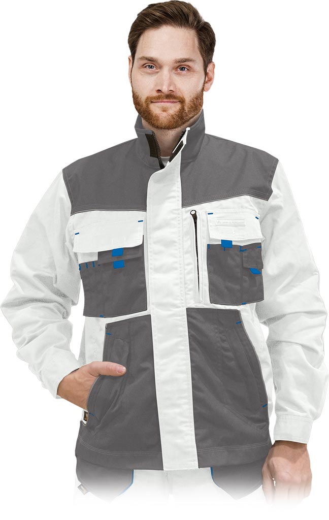 Bluza Ochronna L.HOLLMAN biało-szaro-niebieska