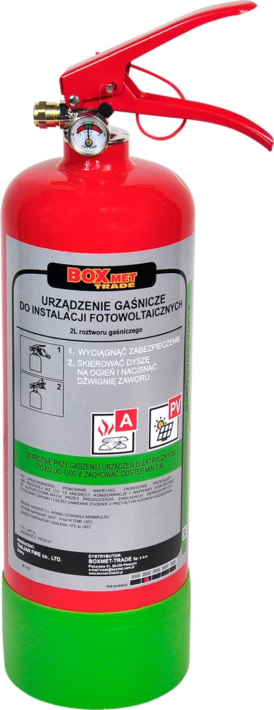 Urządzenie Gaśnicze 2 KG BOXMET TRADE czerwone