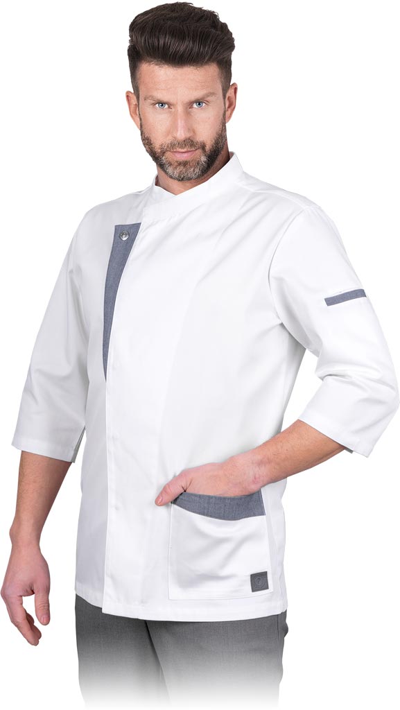 Bluza Kucharska Ochronna REIS biało-szara
