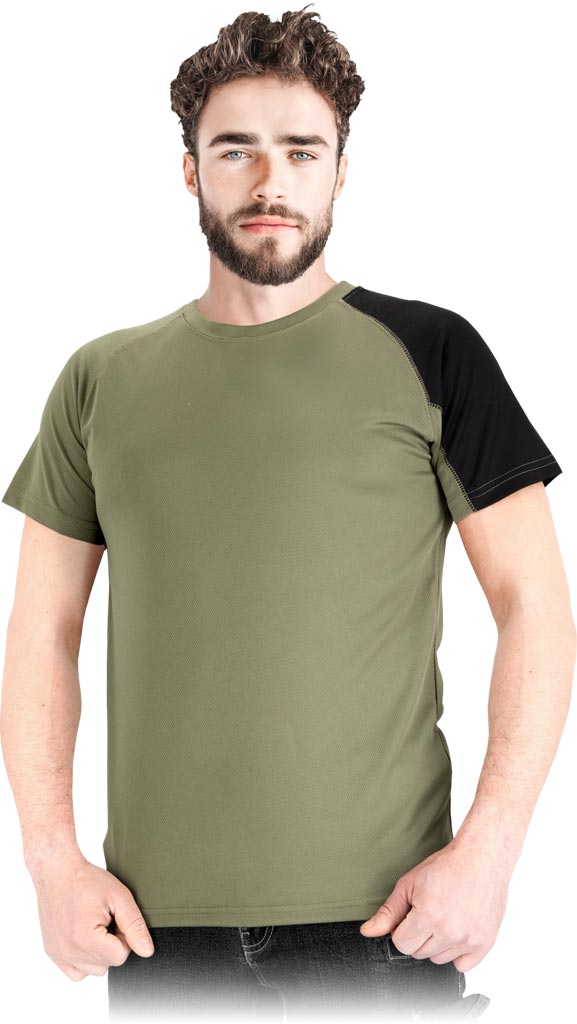 T-shirt REIS zielono-czarny