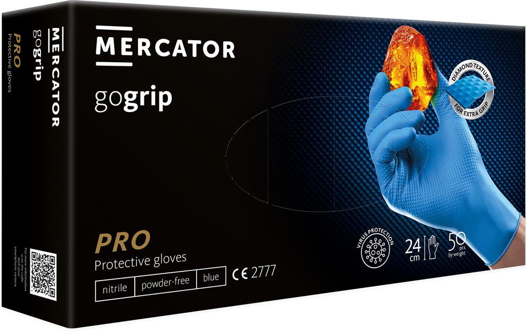 Rękawice Nitrylowe MERCATOR MEDICAL niebieskie
