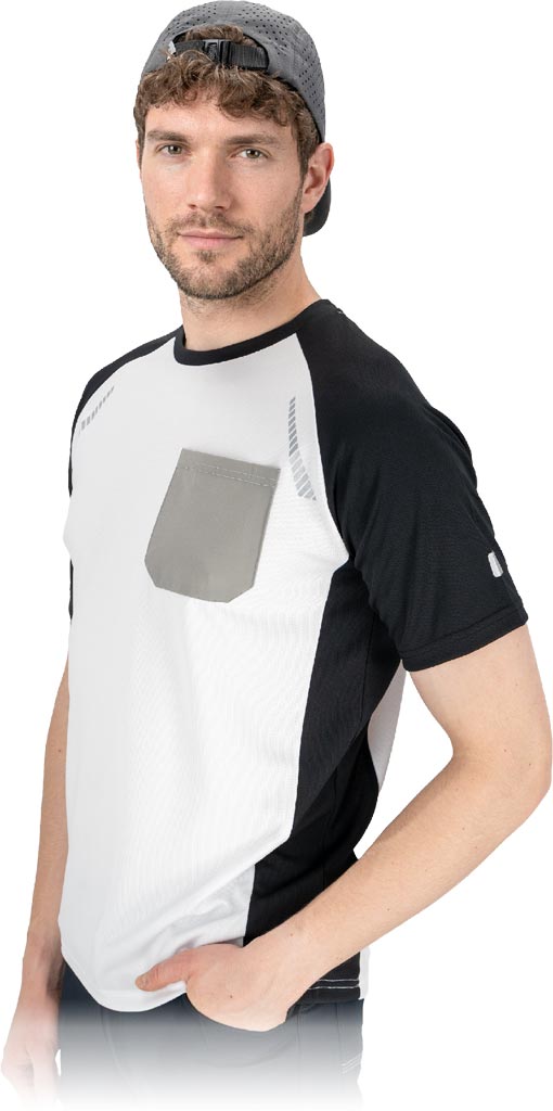 T-shirt REIS biało-czarny