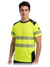 T-shirt O Intensywnej Widzialności L.HOLLMAN żółto-czarny męskie
