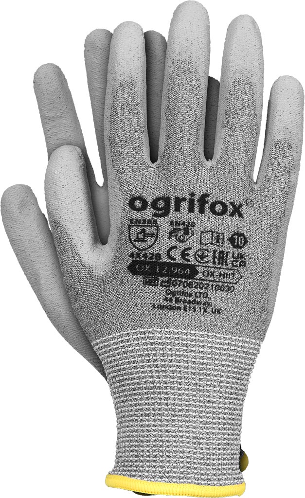 Rękawice Ochronne Ox.12.964 HIIT OGRIFOX stalowo-szare