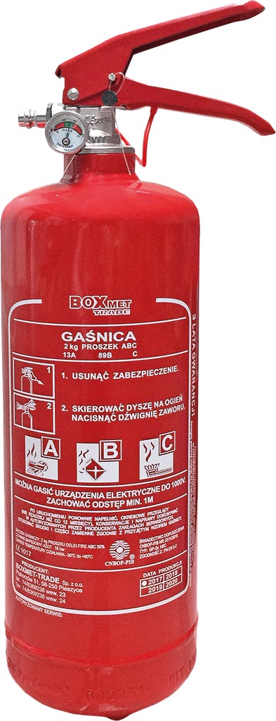 Gaśnica Proszkowa 2 KG BOXMET TRADE czerwona