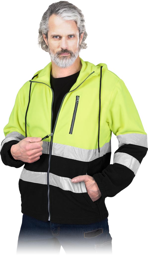Bluza Ochronna z Polaru REIS żółto-czarna