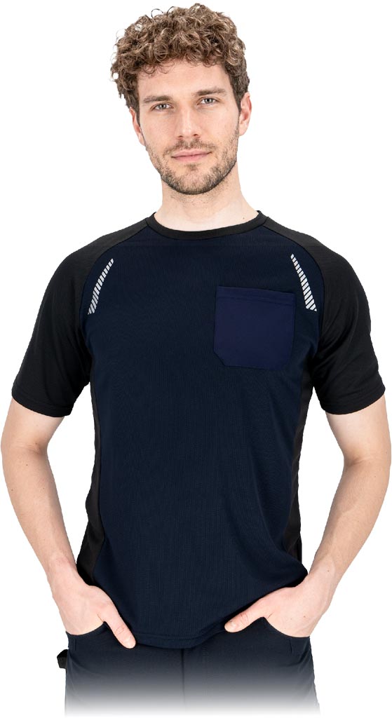 T-shirt REIS granatowo-czarny
