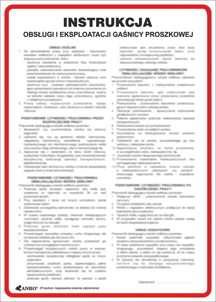 ZNAK Bezpieczeństwa ANRO