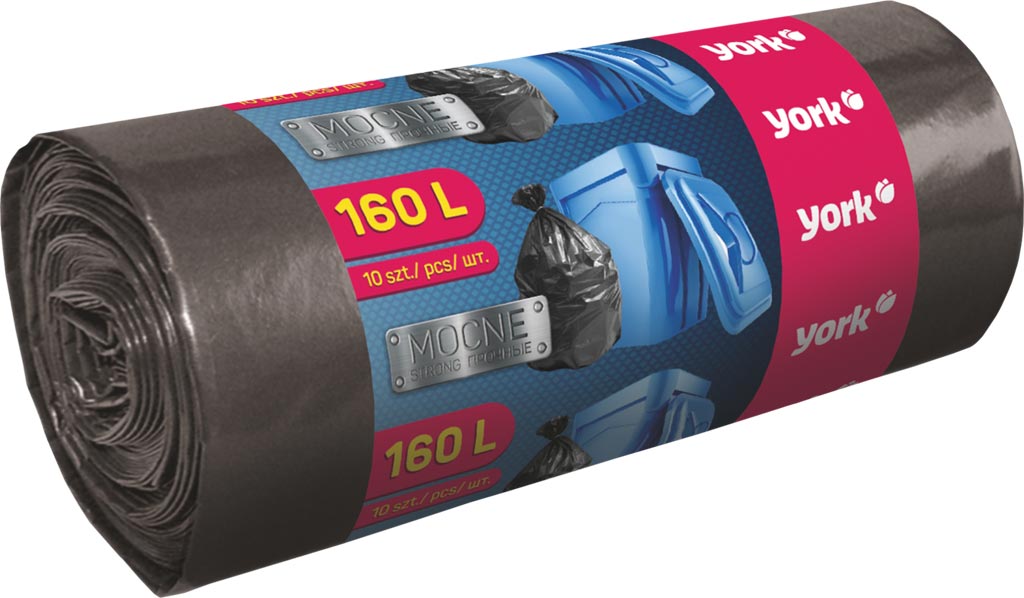 Worki na Śmieci Mocne 160 L / 10 SZT YORK czarny