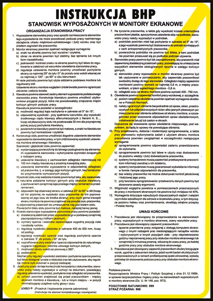 ZNAK Bezpieczeństwa ANRO