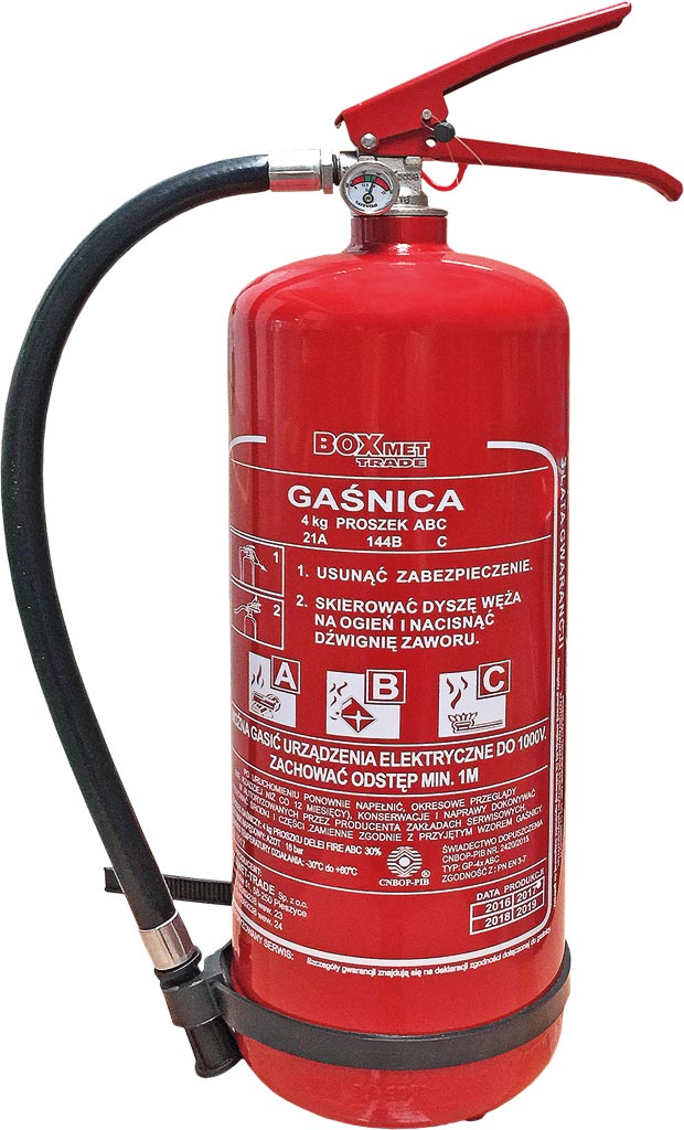 Gaśnica Proszkowa 4 KG BOXMET TRADE czerwona