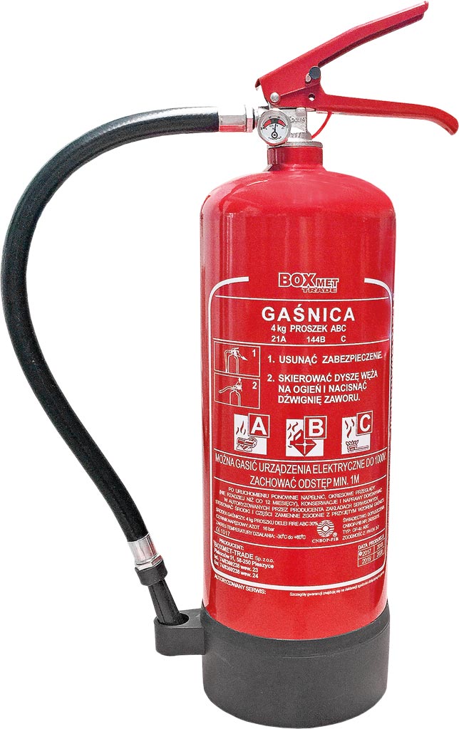 Gaśnica Proszkowa 4 KG BOXMET TRADE czerwona